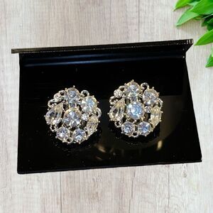 Beautiful Vintage Rhinestone Clip-on Earrings Rhapsody